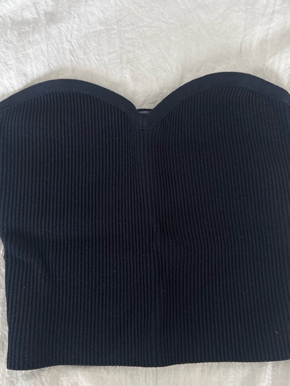 Aritzia Black sculpt knit Ribbed Strapless Bandeau Top